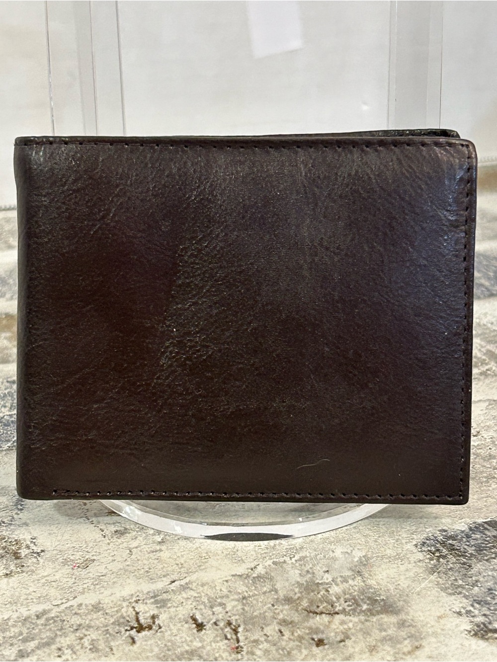 Classic Men's Leather Bifold Wallet in Dark Brown